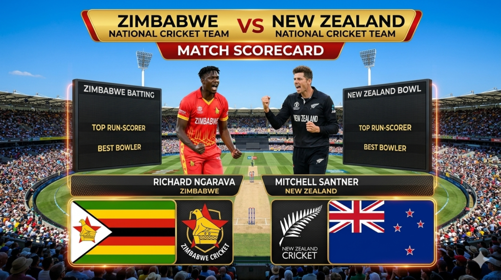 Zimbabwe National Cricket Team Vs New Zealand National Cricket Team Match Scorecard