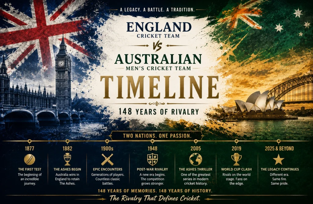 The Epic England Cricket Team Vs Australian Men’s Cricket Team Timeline: 150 Years of Rivalry, Drama & Glory